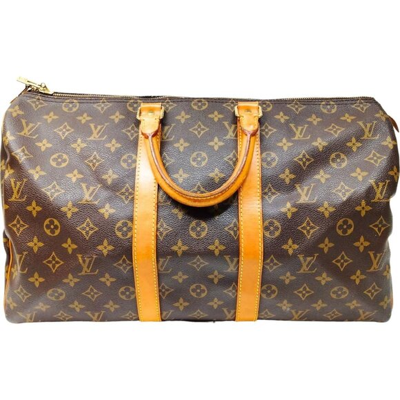 795416AL (S6) Louis Vuitton Travel Bag Keepall 45 Brown Monogram - Picture 1 of 9
